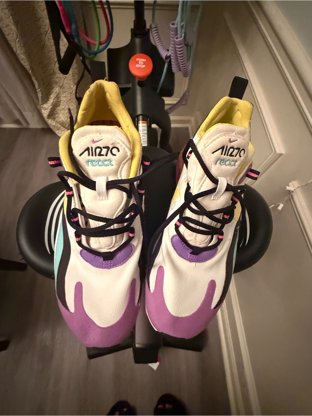 Nike Kids Sneakers in White, Purple & Yellow